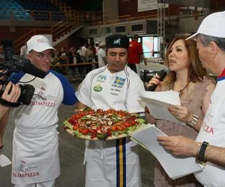 Josef vid pizza-EM i Italien